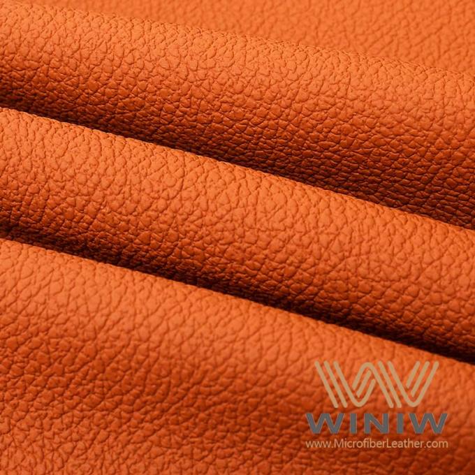 cuero grabado en relieve lichí de la PU de la microfibra de 1.2m m para la espuma del vegano de los bolsos