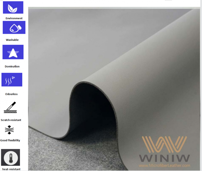 Cuero desgaste-resistente de la suficiente microfibra gris de la acción para el coche de China a en el extranjero